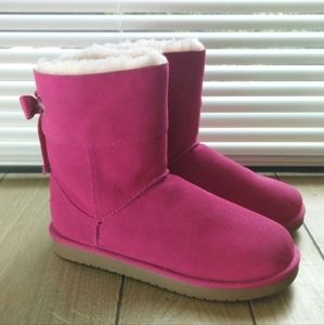 Koolaburra UGG Girls Pink Bow Winter Shoe Boots